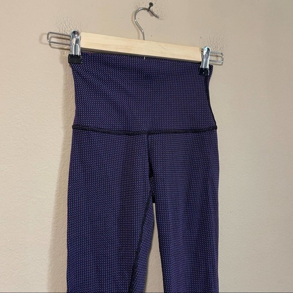Lululemon Wunder Under Pant (Hi-Rise) Teeny Check Black Cerulean Blue - Picture 7 of 12